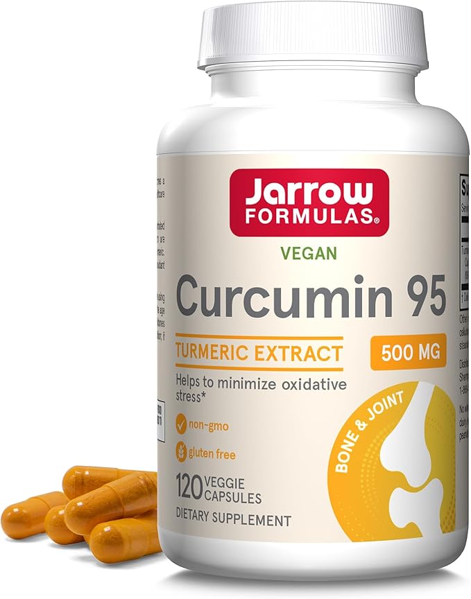 Jarrow Formulas Curcumin 95 Supplement - Turmeric Extract Supplement, 500 mg for Antioxidant & Joint Support, 120 Capsules