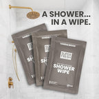 Super Fresh Shower Wipes Large Sandalwood Body Wipes for No Rinse Bathing Personal Hygiene Gym Travel or Camping Enriched with Aloe and Vitamin E 50 Individually Wrapped Disposable Sheets