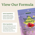 Plant People WonderBeauty Hair, Skin & Nails Rejuvenation Gummies with Tremella Mushroom, Collagen Peptides, Keratin, & Biotin – Watermelon Flavor, 60 Gummies