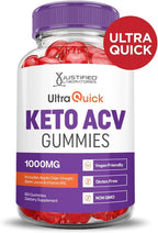 Justified Laboratories (3 Pack Ultra Quick Keto ACV Advanced Formula 1000MG Apple Cider Vinegar Formulated with Pomegranate Beet Juice Powder B12 Vegan Non GMO 180 Gummies