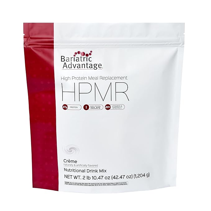 Bariatric Advantage High Protein Meal Replacement Drink Mix - Powder Whey Isolate for Gastric Bypass & Sleeve Gastrectomy Patients - 28 Servings with 27 g Protein - Creme - 43.46 oz