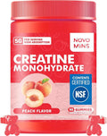novomins Creatine Monohydrate Gummies for Men & Women, Chewables Creatine Monohydrate for Muscle Strength, Muscle Builder, Energy Boost, Pre-Workout Supplement-90 Peach
