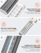 Zannaki Aluminum 7 Day Weekly Pill Organizer, Portable Travel Pill Case with Three Layer Seal, Large Capacity Cute Daily Pill Box, Pill Holder Container for Vitamins, Pills, Supplements and Medication