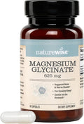 NatureWise Magnesium Glycinate 625 mg - High Absorption Chelated Magnesium Glycinate for Sleep, Relaxation, Muscle & Bones* - Gentle on Stomach, Vegan, Non-GMO - 30 Capsules[30-Day Supply]