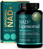 Liposomal NAD+ Supplement - Resveratrol, Urolithin A, CoQ10 & Muira Puama (Made in USA) NAD Supplement for Natural Energy, Brain Fog, Digestion, Detox, Gut Health, Microbiome, NR NMN Replacement