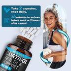 Cortisol Supplements for Women and Men, 11-in-1 Cortisol Manager,Cortisol Reducer with Ashwagandha, Rhodiola, L-Theanine, Hormone Balance, 240 Capsules (120-Day Supply)