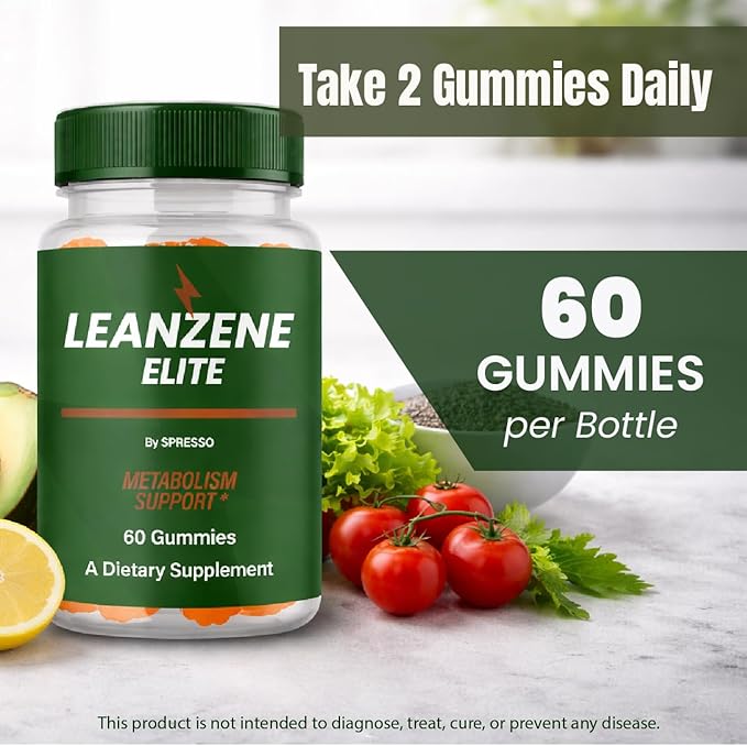 (1 Pack) LeanZene Gummies, Official Lean Zene Supplement Gummys with Premium Ingredients, Advanced Formula Support for Active Lifestyle & Overall Wellness Reviews (60 Gummies)