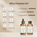 Evening Primrose Oil for Skin Hair Nails, 100% Pure & Natural Carrier Oil, Cold-Pressed & Unrefined, Multi-Purpose Body Oil, 2 Fl Oz