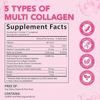 Multi Collagen Peptides Powder, 1 lb Unflavored Hydrolyzed Collagen Types I, II, III, V, X，16 oz (41 Servings)-Hyaluronic Acid Power,Grass Fed Collagen Supplements for Women and Men, Non GMO