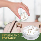 3 Pack Pill Box, Small Pill Case for Purse & Pocket, Cute Travel Medicine Organizer, Portable Medicine Container Holder to Hold Vitamins, Medication, Fish Oil & Supplement, White Marble