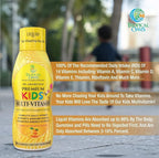 Premium Liquid Multivitamin For Kids | Sugar Free Kids Vitamins | 100% DV of 14 Vitamins for Kids | Multivitamin for Children Ages 4+ | Great Tasting, Non-GMO, Max 98% Absorption Rate- 16 oz, 32 Serv