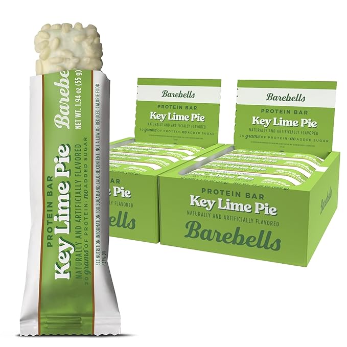 Barebells Protein Bars Key Lime – 12 Count (Pack of 2), 20g High Protein Treats – Key Lime Nutrition Bar with Low Sugar – On-The-Go Breakfast or Post-Workout Snack