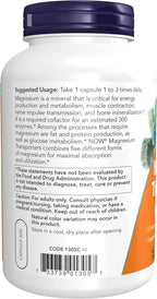 NOW Foods Supplements, Magnesium Transporters with 5 Forms of Magnesium for Optimal Bioavailability, 180 Veg Capsules