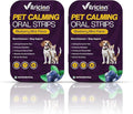 Pet Calming Oral Strips for Dogs and Cats – 60 Strips, Fast-Acting Anxiety Support Supplement with Melatonin and L-Theanine, Natural Support for Travel, Thunder, Grooming – Blueberry Mint