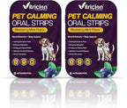 Pet Calming Oral Strips for Dogs and Cats – 60 Strips, Fast-Acting Anxiety Support Supplement with Melatonin and L-Theanine, Natural Support for Travel, Thunder, Grooming – Blueberry Mint