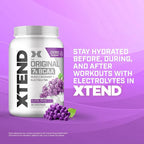 Xtend Original BCAA Powder, 7g BCAAs and 2.5g L-Glutamine for Muscle Recovery Hydration and Lean Muscle, Sugar Free Intra and Post Workout Drink with Electrolytes, Glacial Grape, 90 Servings