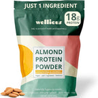 wellious Almond Protein Powder (Unflavored, Unsweetened) - 18 Grams of Pure Healthiest Vegan Protein for Women & Men | Soy-Free & Gut Friendly Protein Powder for Sports Nutrition