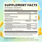 Magnesium Malate Gummies 1000mg, Chewable Magnesium Malate Supplements with CoQ10, L-Theanine & Vitamin B6 for Energy Boost & Muscle Health, Sugar-Free/Vegan, Pineapple Flavor 120 Count