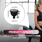 2 Pack Protein Powder Container to Go- 50ml Protein Powder Holder,Mini Funnel with Keychain and Keyring for Gym, Workouts, Fitness and Traveling (Black-UPG, 100ml)