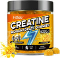 Creatine Monohydrate Gummies for Men & Women - 6205mg per Serving, Containing L-carnitine & Taurine, Post Workout Muscle Recovery, Strength & Energy Boost, Sugar Free & Vegan (60, Mango)