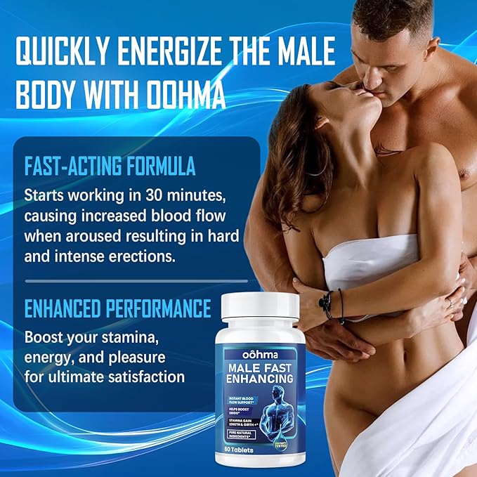New Male Enhancing Supplement, Designed to be Fast Acting for Blood Flow to Gain Length & Girth + Stamina, Maca, Epimedium, and Other Natural Ingredients, 3rd Party Tested Supplement 60 Tablets