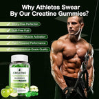 Creatine Gummies for Men & Women - Creatine Monohydrate Gummies 5g, Low Sugar Creatine Supplement for Muscle Builder, Energy Boost & Pre-Workout Supplement, Green Apple Flavor, 160 Gummies (2 Bottles)
