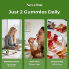 NEWELLME Sugar-Free Apple Cider Vinegar Gummies for Metabolism - 1000mg ACV with The Mother & Vitamin B12 for Energy Support - Vegan, Gluten-Free,180 Counts