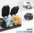 2-Pack Extra Large Weekly Pill Organizer, Travel Pill Box 7 Days, XL Vitamin Holder with 7 Detachable Compartments, Protable Medicine Organizer for Supplements