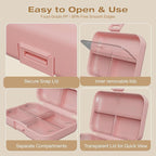 Travel Pill Box, Double Layer 7-Compartments Large Pill Organizer, 4.3" x 3.1" x 1.4" Portable Weekly Pill Case Container for Pocket, 7 Day Compact Medicine Holder for Vitamins, Fish Oils Pink