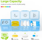 AUVON iMedassist Moisture-Proof Weekly Pill Organizer 4 Times a Day, Large 7 Day Pill Box Case with Portable Design for Travel, Removable Individual Containers Hold Vitamins, Supplements, Medications