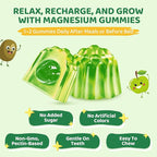 Magnesium Gummies for Kids - Magnesium Glycinate Gummies with L-Theanine, Chamomile & Multivitamins for Sleep, Calm & Focus - Green Apple & Kiwi Center-Filled Gummies 60 ct