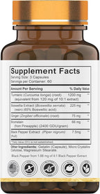 tnvitamins Turmeric & Boswellia Complex (180 Capsules) with Ginger Root, Bromelain, & Black Pepper Extract | Joint-Ease Formula: Powerful Joint Support Supplement* | Produced in The USA
