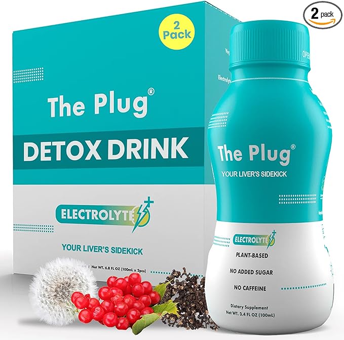 The Plug Liver Cleanse & Detox Drink | Organic Herbal Liquid Supplement with Electrolytes, Superfruits & Plant-Based Nutrients | Supports Hydration, Energy, Immunity & Liver Health
