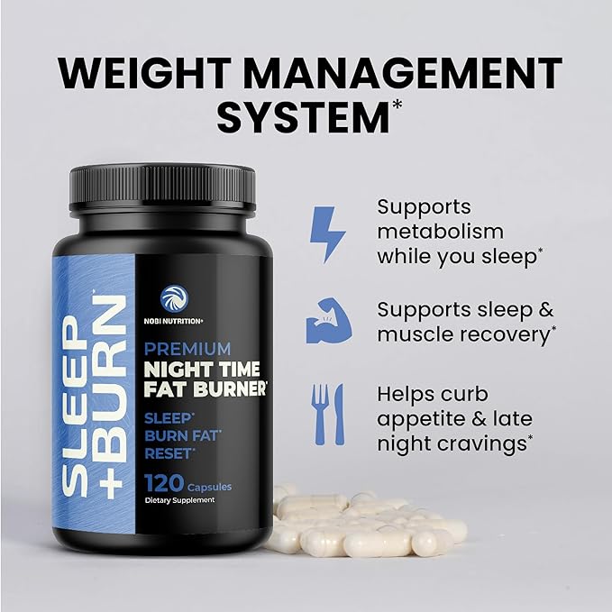Night Time Fat Burner to Shred While You Sleep | Belly Fat Burner, Carb Blocker and Weight Loss Support Supplements | Lose Weight, Support Metabolism and Fall Asleep | 120 Nighttime Diet Pills