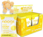 Noogs Sour Energy Chews, Lemon Zinger Electrolyte Energy Gummies, Sour Candy Flavored Alternative to Running Gels, Vegan, Gluten Free & Caffeine Free, 12 Pack
