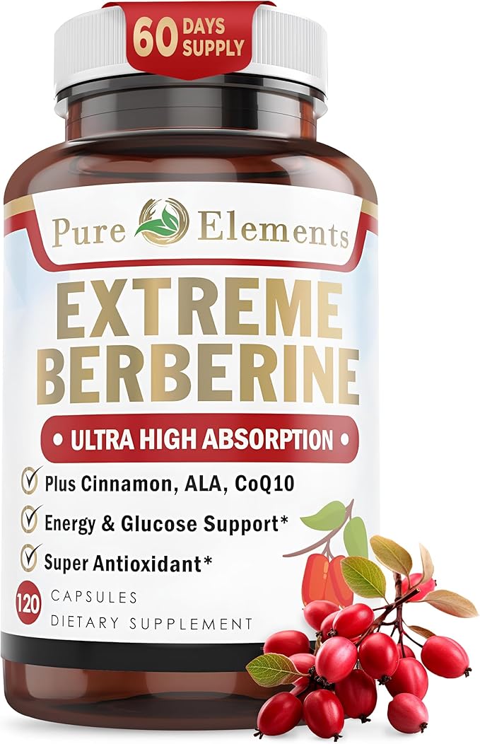 Extreme Berberine 500mg Complex with ALA, Coq10, Turmeric, Cinnamon, Bitter Melon, banaba Leaf, Korean Panax, Royal Jelly, and 21 Herbs for Healthy Blood Sugar Support and Overall Health and Immunity