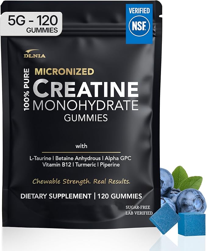Creatine Monohydrate Gummies for Men & Women - Sugar Free & Vegan Advanced Formula W/L-Taurine + Vitamin B12 - for Muscle Strength, Muscles Builder, Recovery, Energy Boost, Pre-Workout Supplement