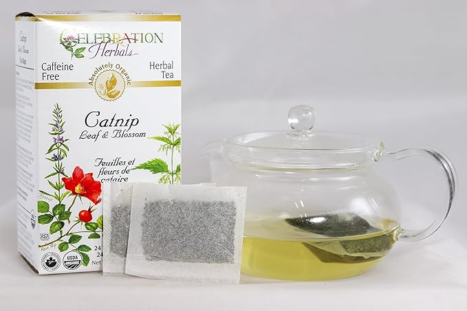 Celebration Herbals Organic Catnip Leaf and Blossom Tea Caffeine Free -- 24 Herbal Tea Bags