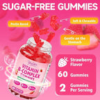Vitamin B-Complex Gummies for Women & Men, Methyl B12, B1, B2, B3, B5, B6, B7 & B9 - Vitamin B Complex with Vitamin C Supports Energy & Immune Function, Strawberry Flavor, 60 Count