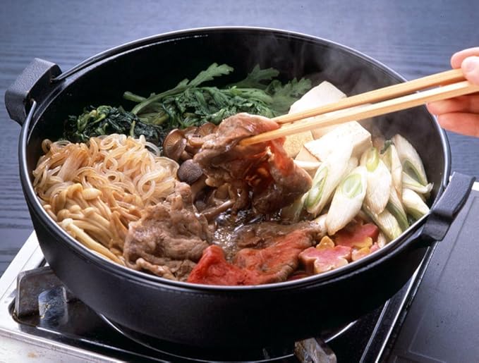 Ikenaga Iron Works 12121 Sukiyaki Pot, Induction Compatible, Made in Japan, Fry Dish, Iron Supplement, 9.4 Inches (24 cm), Bond