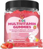 Kids Methylated Multivitamin Gummies with Omega 3, Multivitamin for Kids & Teens 4+ w/L Methylfolate & B12, Calcium, Probiotics, Elderberry, 16 Vitamins for Healthy Growth, Immune Support, Sugar Free