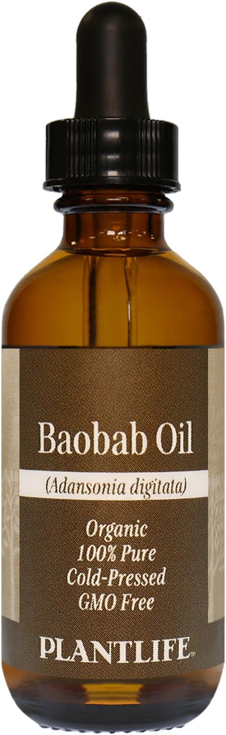 Plantlife Baobab Carrier Oil - Cold Pressed, Non-GMO, and Gluten Free Carrier Oils - for Skin, Hair, and Personal Care - 2 oz