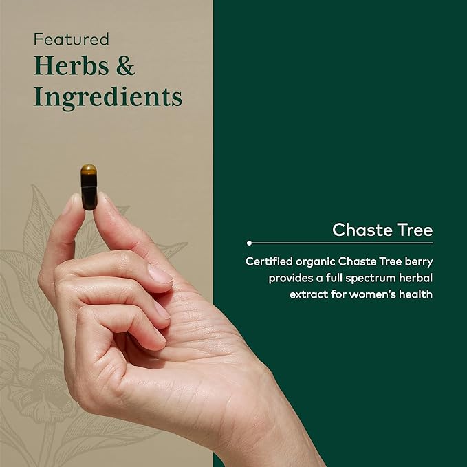 Gaia Herbs Pro Vitex PRO- Supplement Supports Normal Menstrual Cycle & Healthy Menopause* - Progesterone Support Supplement* with Organic Chaste Tree Berry Extract - 60 Liquid Phyto-Caps (30 Servings)