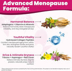 Menopause Supplements for Women, 10-in-1 Hormone Balance for Women, with Red Clover, Korean Ginseng, Shatavari - Menopause & Libisoothe Powder for Desire, Hot Flashes, Night Sweats & Mood - 5.3 Oz
