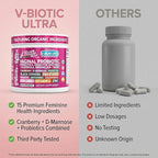 Clean Nutra Vaginal Probiotics for Women + Prebiotics Digestive Enzymes Bromelain Cranberry D Mannose Horsetail Black Cohosh Artichoke Hibiscus Flowers Probiotic for Digestive Health 90 Vegan Capsules