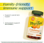 MegaFood C Defense Daily Vitamin C Supplement - Chewable Vitamin C Gummies, Immune Support Supplement, Tangy Citrus Flavor, Made with Real Food, Vegan - 70 Gummy Vitamins, 35 Servings