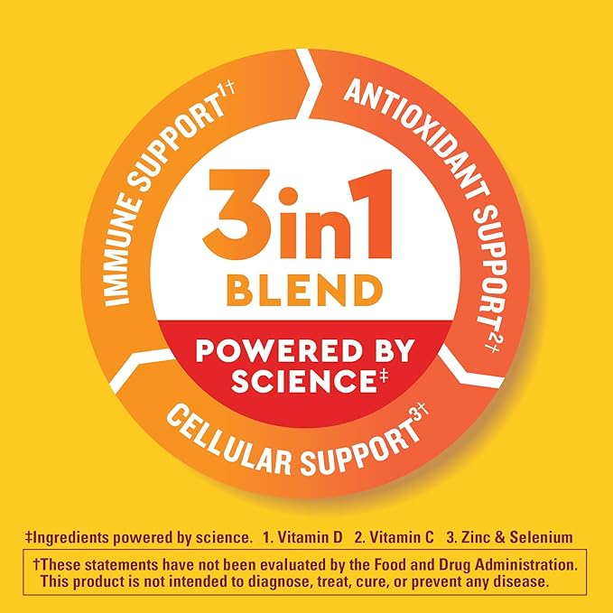 Nature Made Wellblends ImmuneMAX Gummies,Vitamin C,Zinc,and Vitamin D3,Immune Support Supplement,42 Tangerine Flavor Gummies,(Pack of 2)