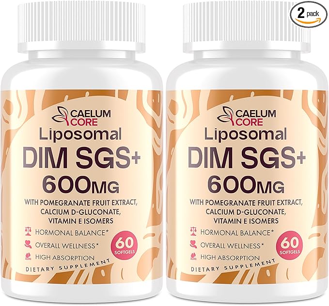 Liposomal DIM SGS Supplement - Estrogen Supplements for Women & Men Contains Sulforaphane Glucosinolate, Vitamin E, Pomegranate Fruit - Support Detox and Antioxidant (2 Pack)