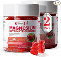 2pack Magnesium Glycinate Gummies 600mg for Sleep & Calm, Sugar Free Magnesium Gummies for Adults with Vitamin D3, Tart Cherry & Chamomile,Clump-Resistant Formula, Third-Party Tested, 120 Count