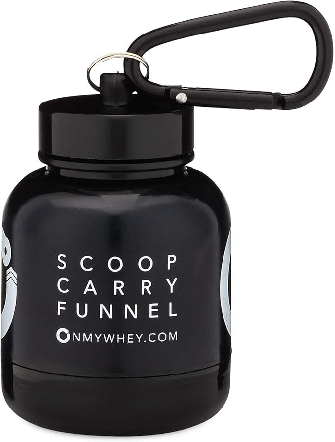 OnMyWhey - Protein Powder and Supplement Funnel Keychain, Portable to-Go Container for The Gym, Workouts, Fitness, and Travel - TSA Approved, Combo 2-Pack w/ 1 Modern & 1 Classic